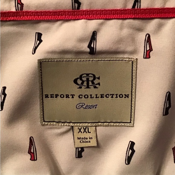 NWOT Report Collection Resort Stunning Flamago Design Short Sleeve in Size XXL - Picture 4 of 6